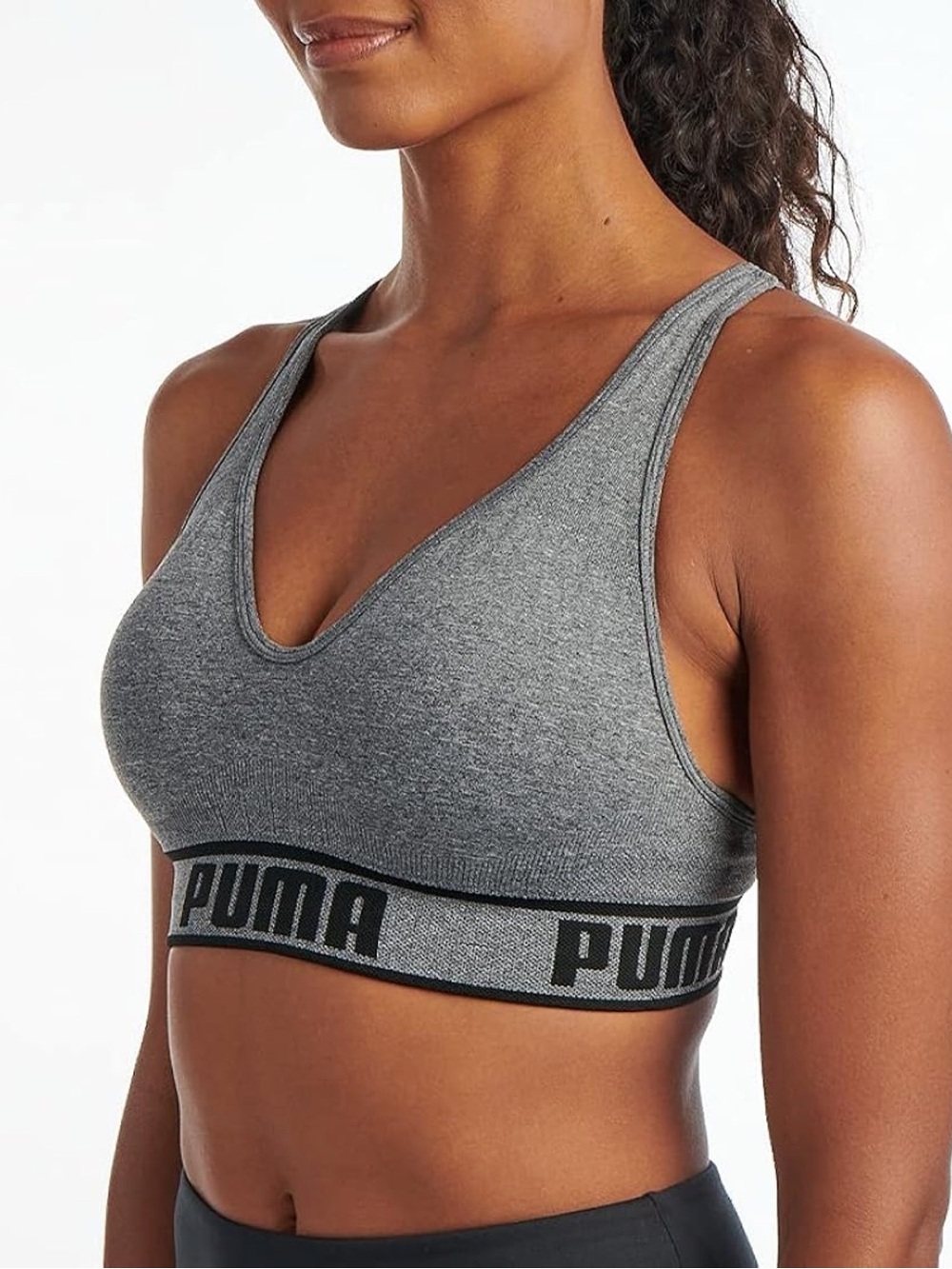 NWOT PUMA Women's Gray Seamless Solstice Sports Bra Size M